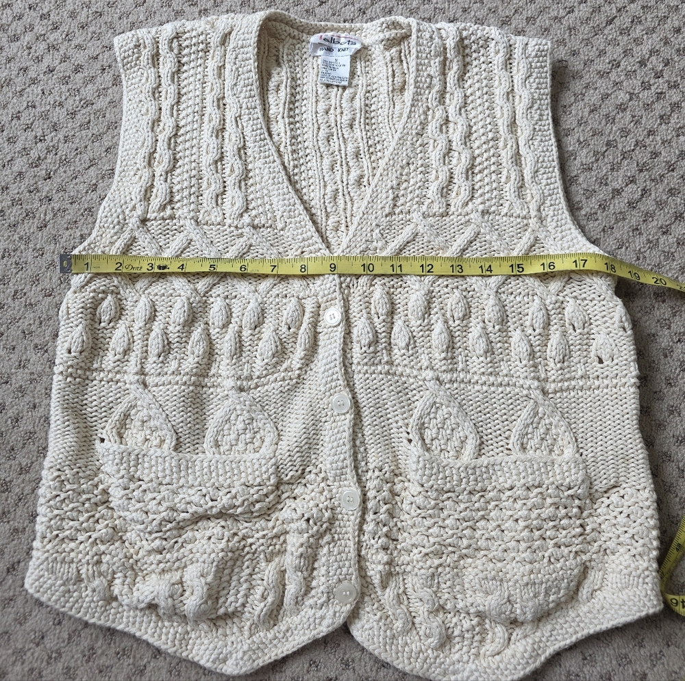 Vintage talbots hand knit silk blend vest - Picture 4 of 9